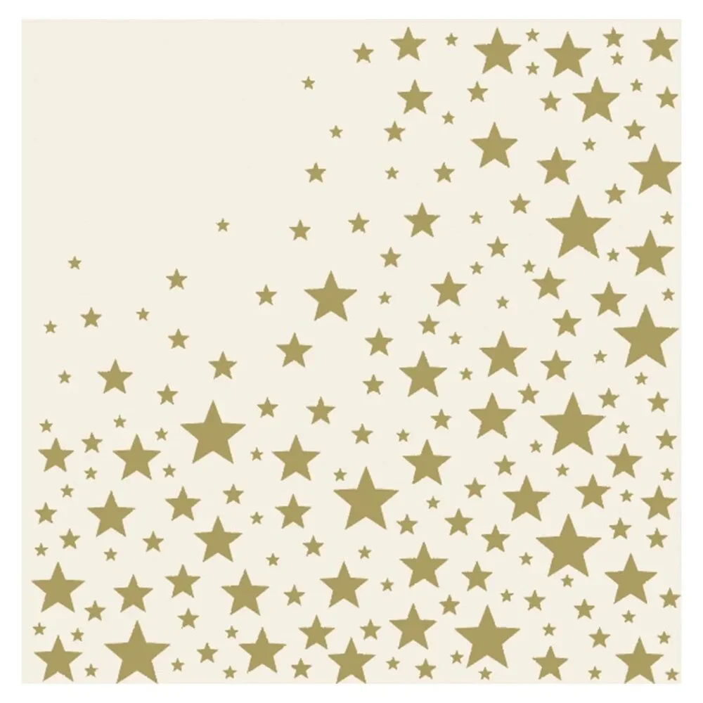 Paper Napkins Shining Stars lot of 2 packs of 20 / 40 total Hester & Cook NIP